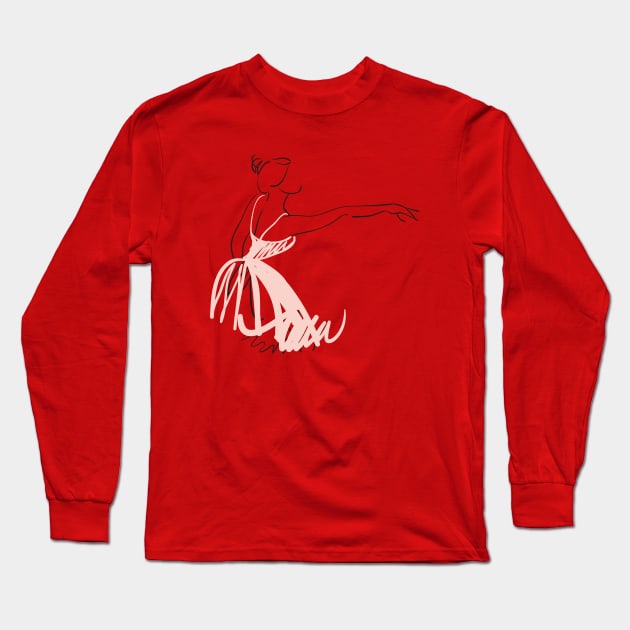 Ballerina Long Sleeve T-Shirt by Mako Design 